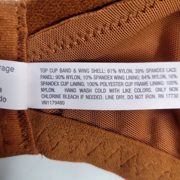 NEW! Women's Lightly Lined Balconette Stretch Bra, Brown Lace - Auden - Picture 10 of 11